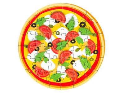 Mini pizza puslespil på 36 brikker - flere forskellige