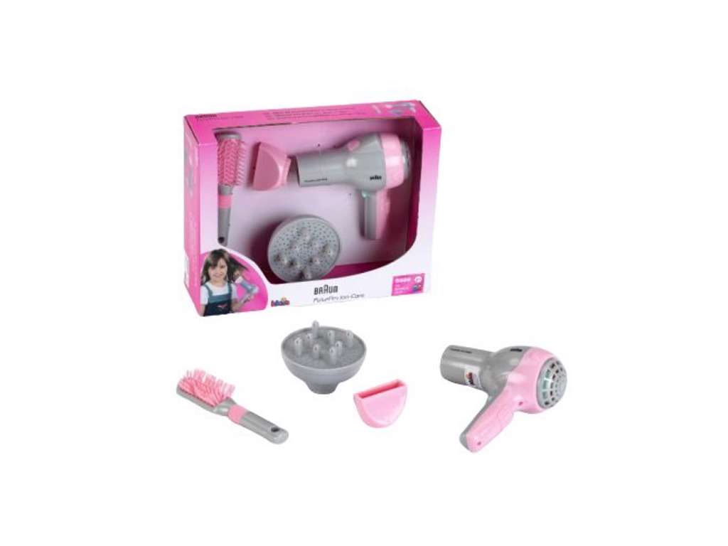 Braun hårtørrer i pink med børste fra Klein