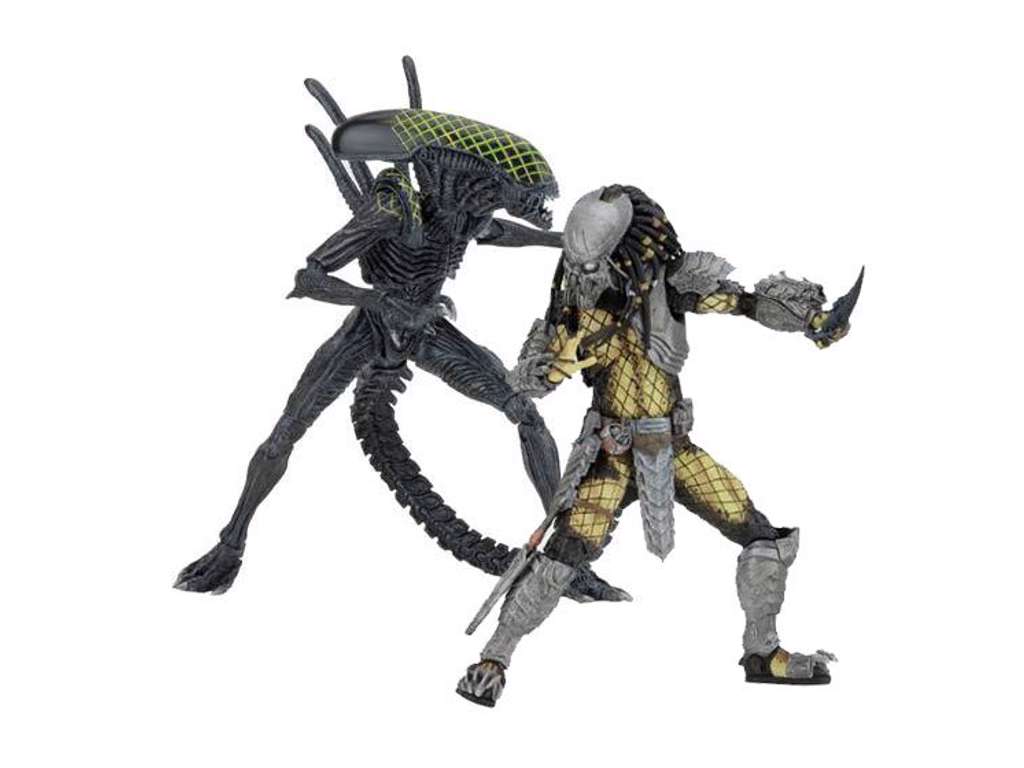 Alien vs. Predator action figur 2 pakke Battle Damaged Celtic vs Battle Damaged Grid på 20 og 23 cm