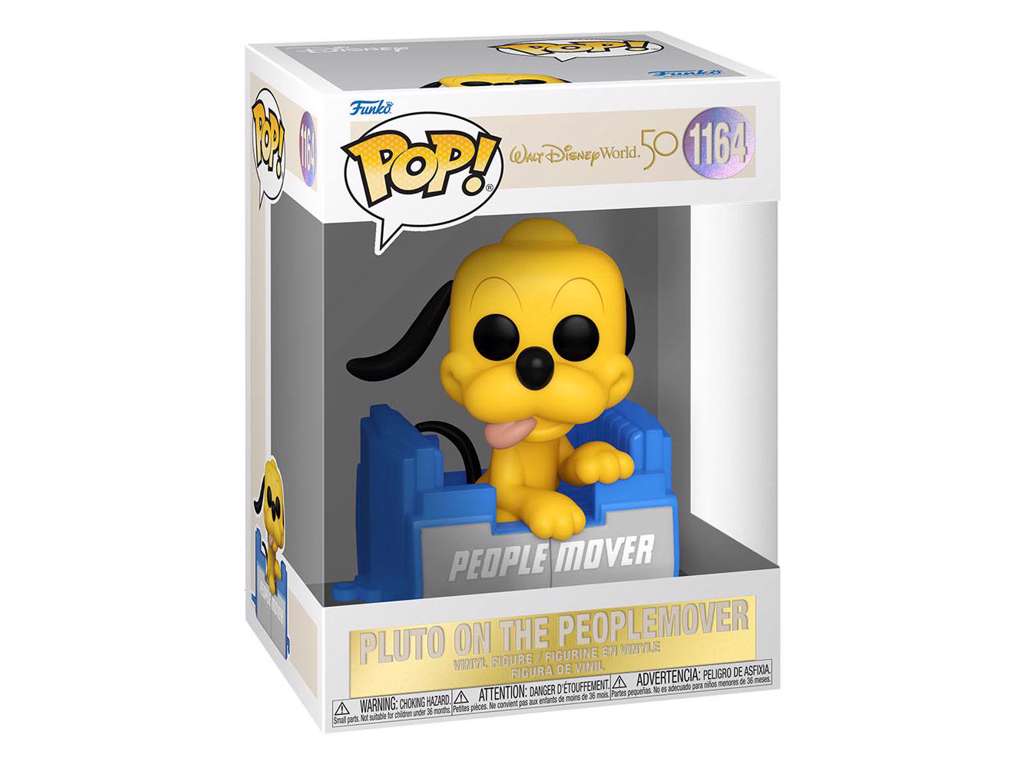 Walt Disney Word 50th Anniversary POP! Disney Vinyl Figure People Mover Pluto w/Balloon 9 cm