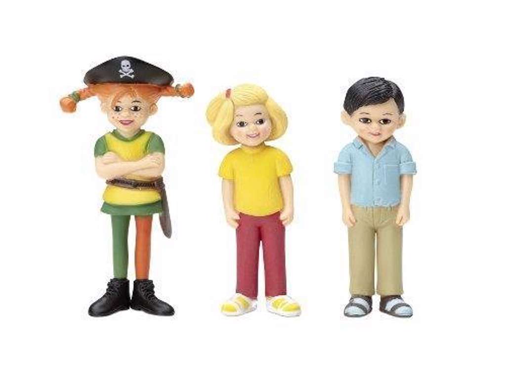 Pippi / Annika / Tommy figursæt på 8 cm
