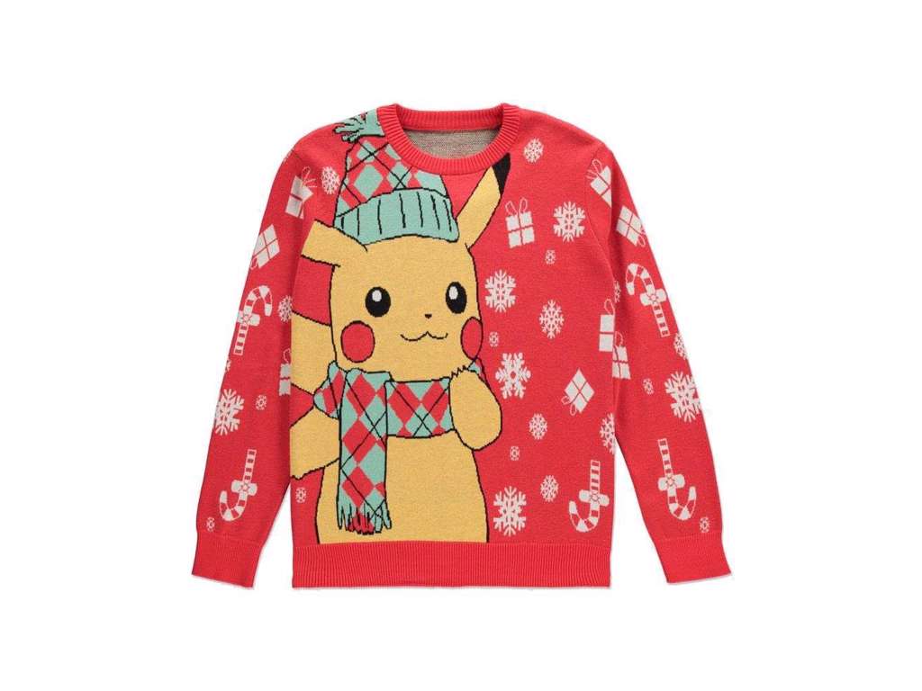 Pikachu julesweater i strik - Large