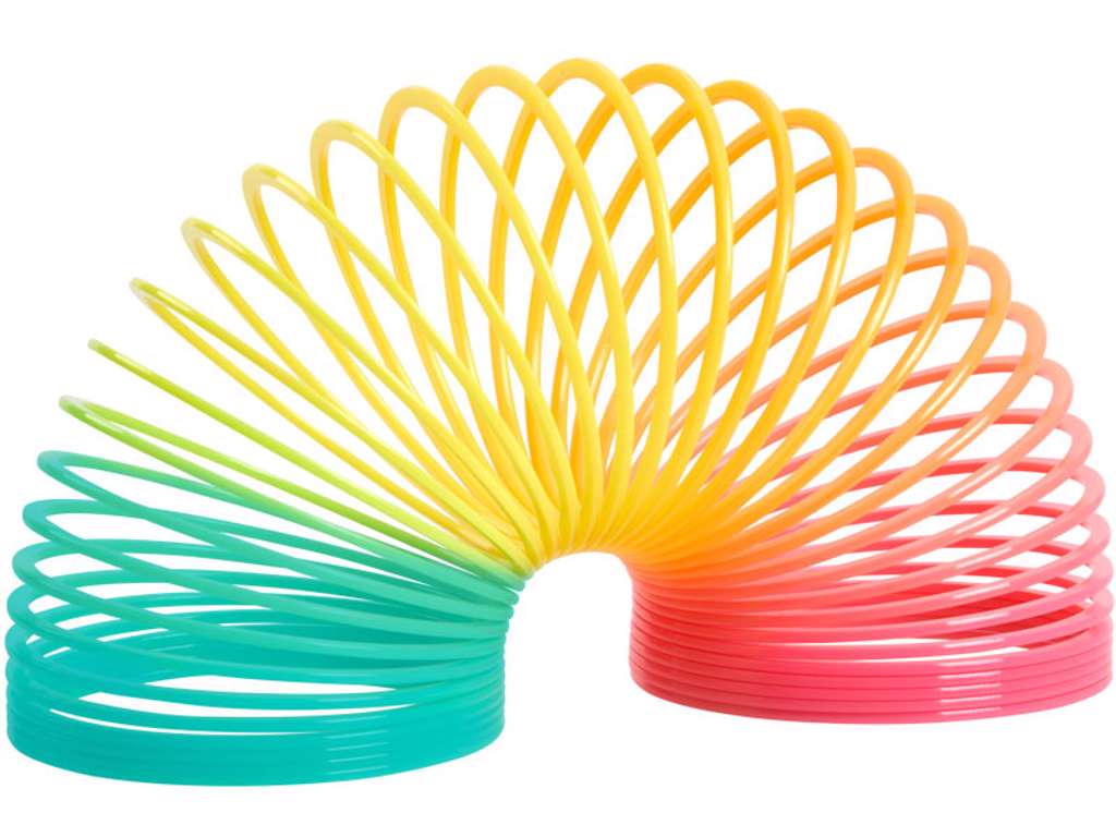 Slinky på 7,5 cm - regnbuefarvet