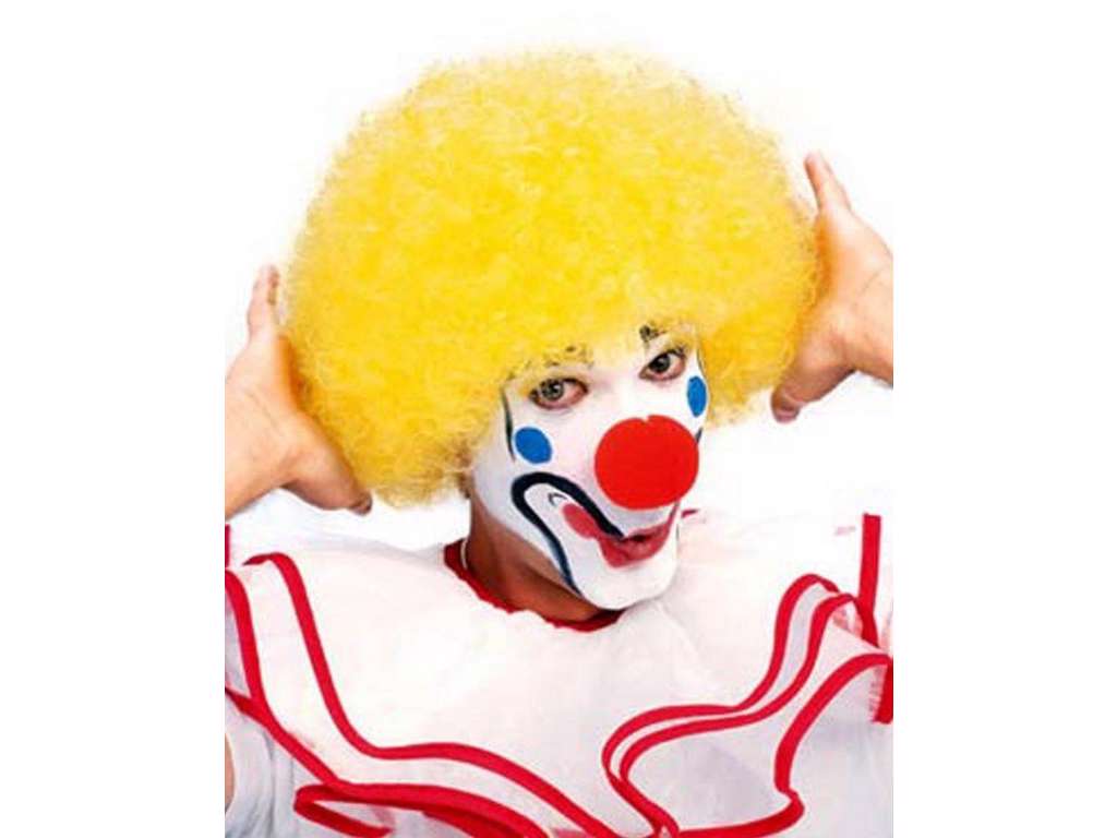 Gul klovneparyk til voksne fra Rubies