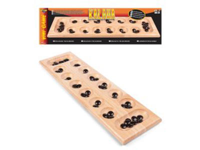 Kalaha i træ med plastbrikker