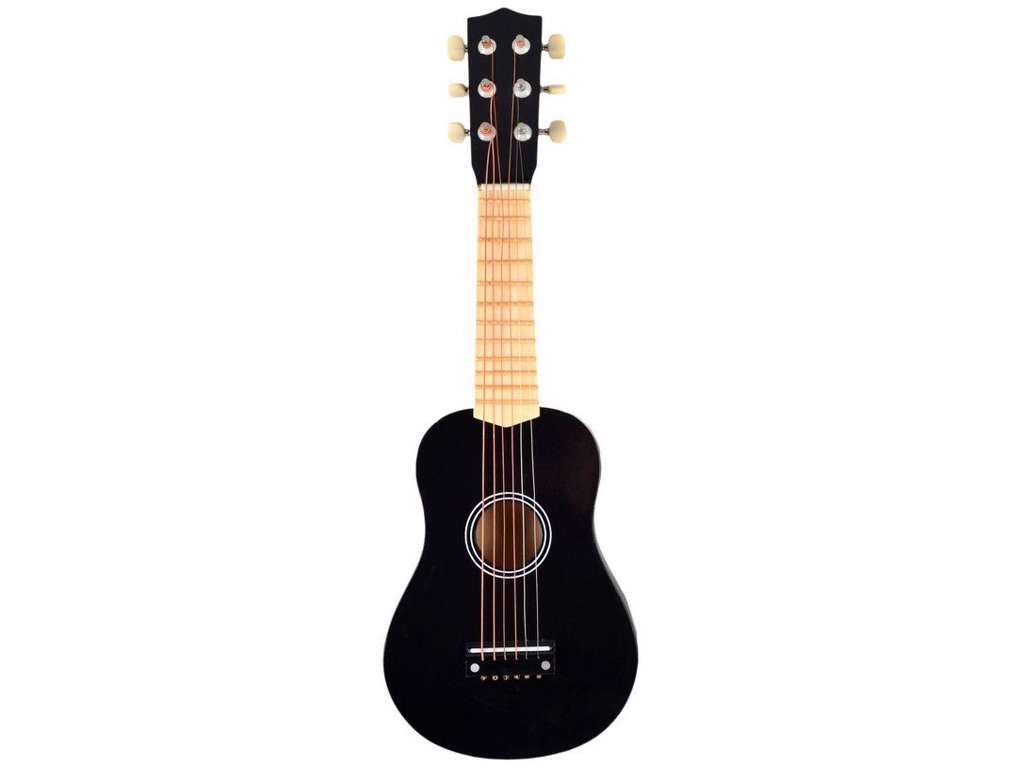 Sort børneguitar med 6 strenge fra Magni