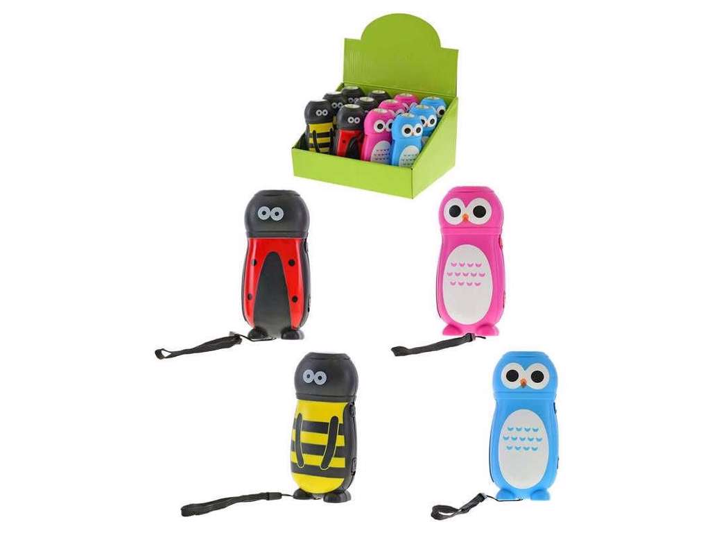 Dynamo lommelygte med søde dyr - flere forskellige