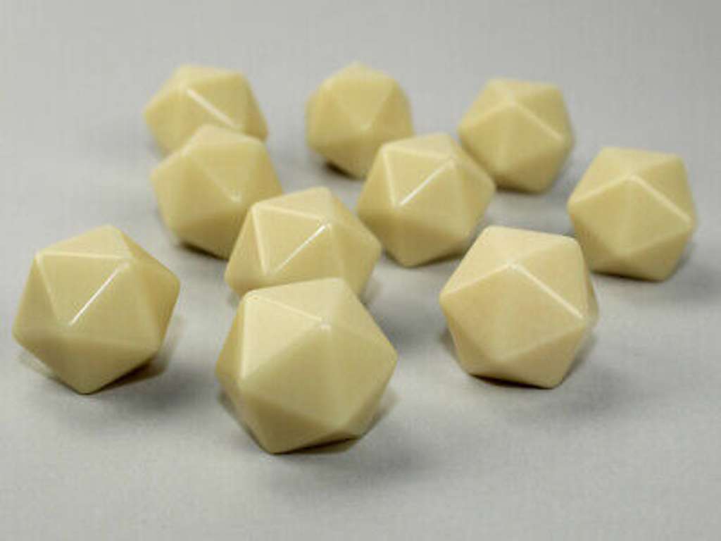 Blank dice D20 - 10 stk blanke terninger til DIY