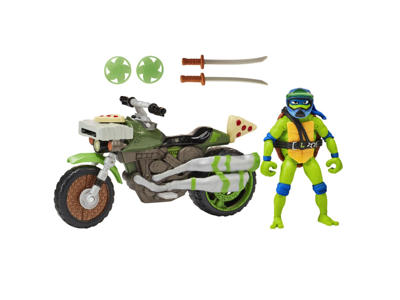Turtles Mutant Mayhem køretøj med figur - Leonardo