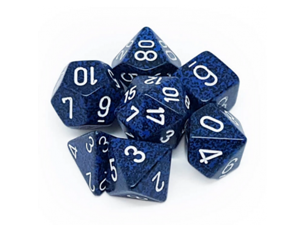 Chessex 7-pak terninger til rollespil Speckled Stealth - CHX25346