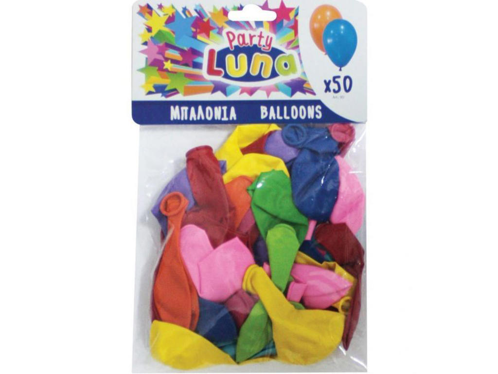 50 stk. Balloner i blandede farver - Ø 23 cm
