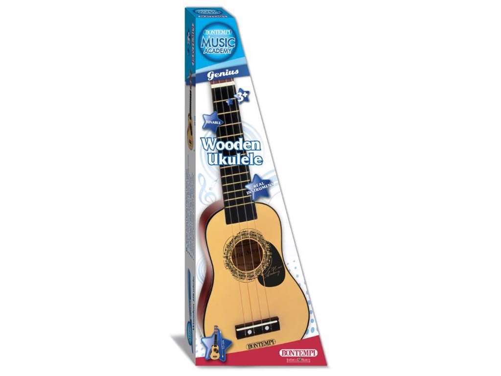 Ukulele i træ med realistisk lyde på 53 cm fra Bontempi