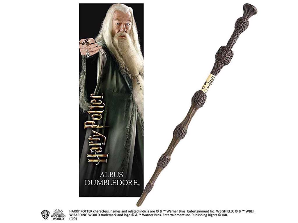 Albus Dumbledore tryllestav i PVC med 3D-bogmærke
