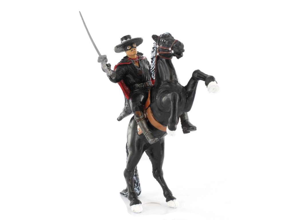 Zorro mini figur af Zorro og Tornado på 12 cm