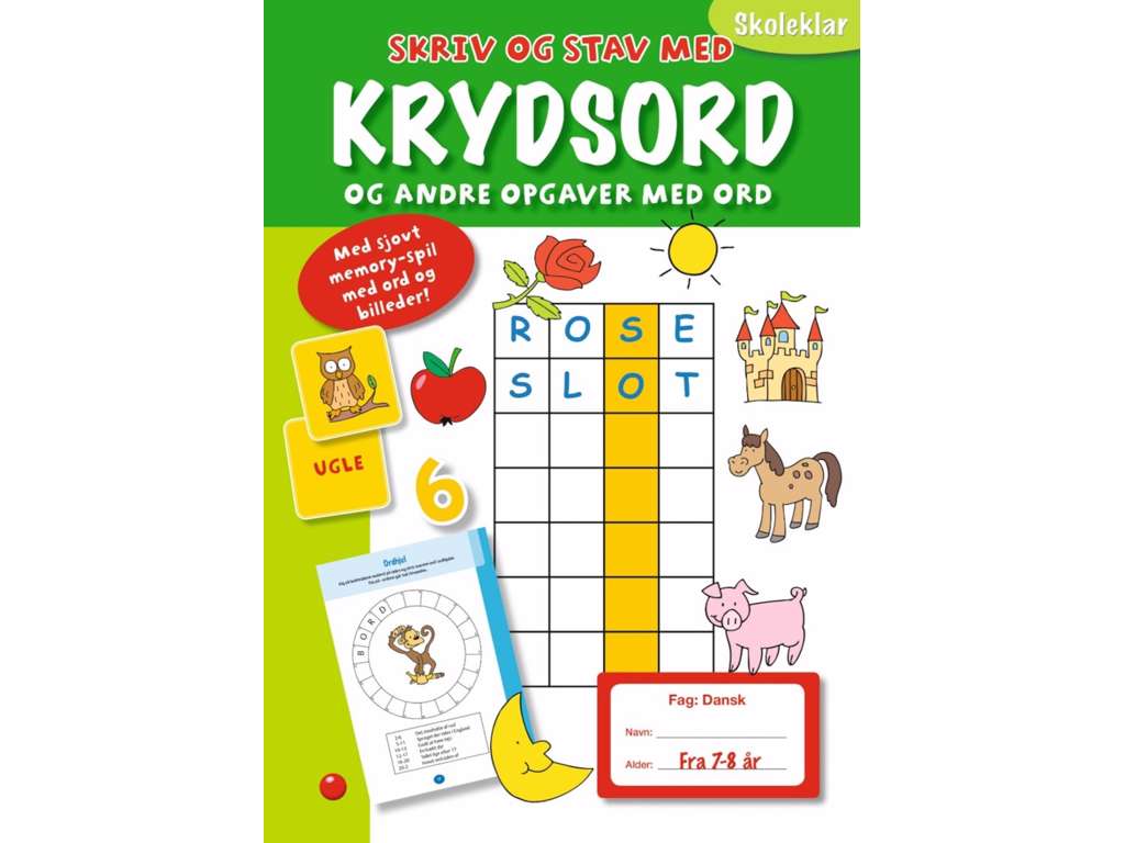 Skoleklar: Skriv og stav med krydsord aktivitetsbog