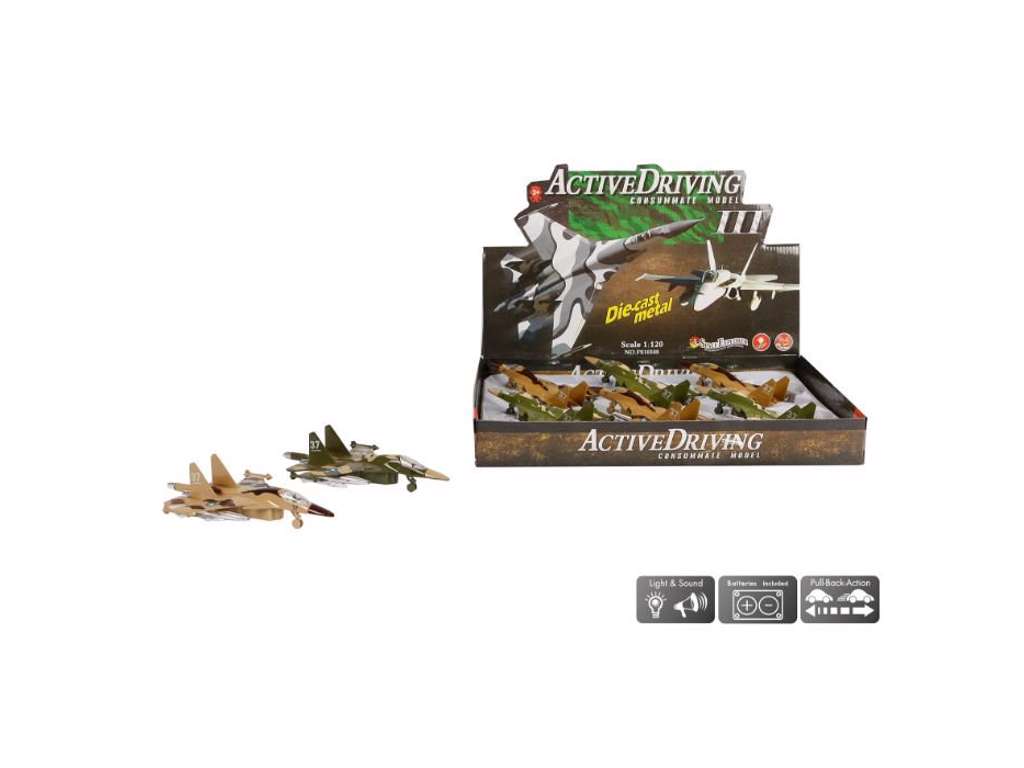 Militær jet fly med lys og lyd på 19 cm