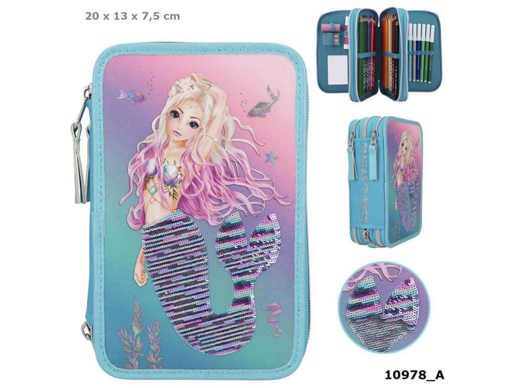 Fantasy trippel penalhus med pailletter - havfrue