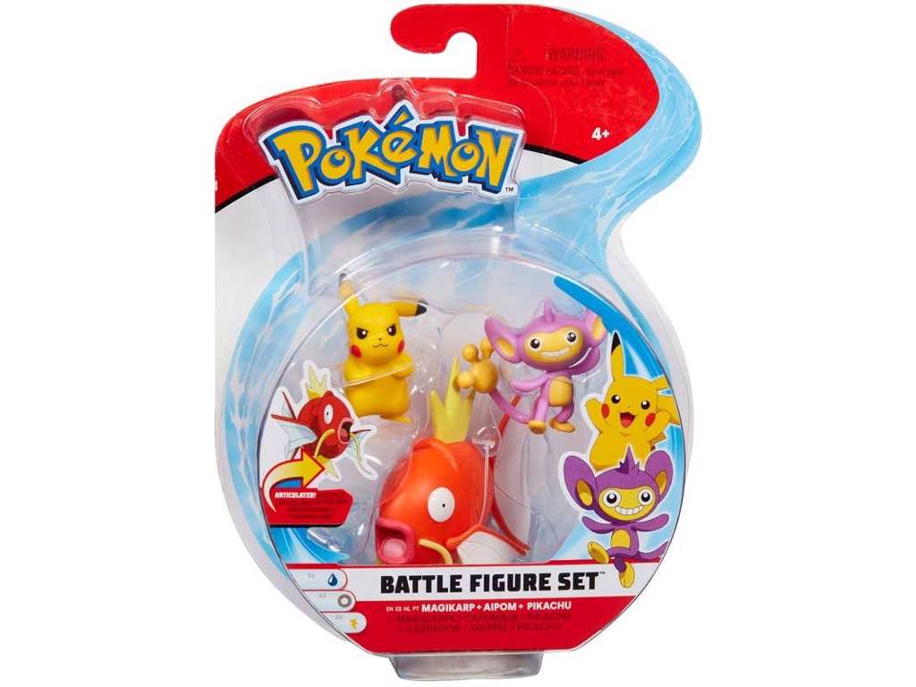 Magikarp / Aipom / Pikachu – Pokemon Battle figur 3-pak