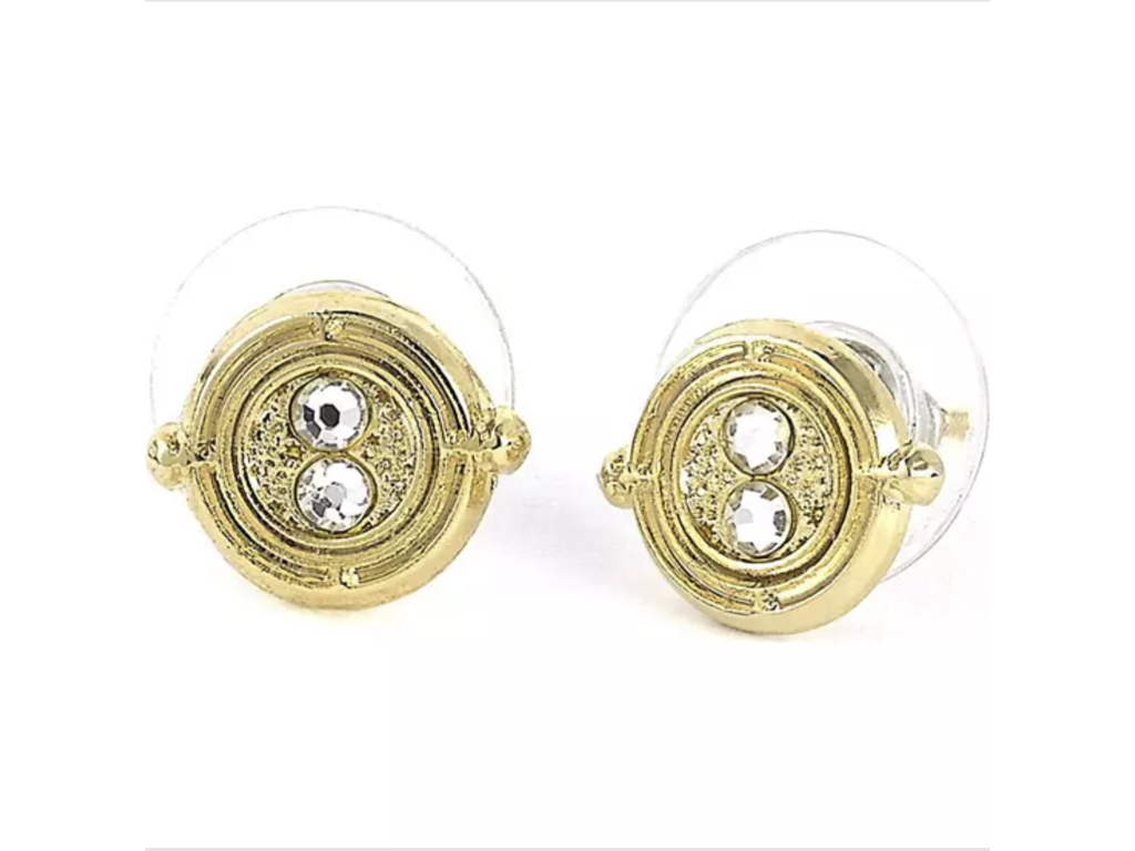 Guldbelagte øreringe med Time Turner fra Harry Potter