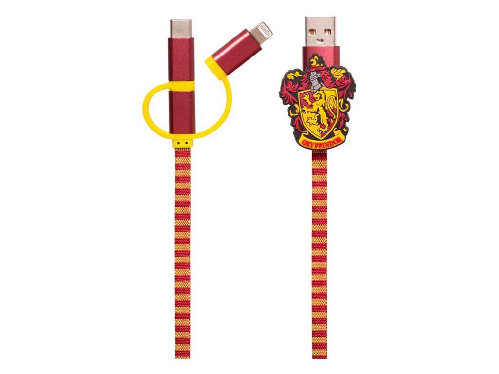 Harry Potter Hogwarts USB-kabel 3-i-1 Gryffindor