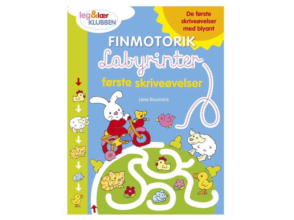 Finmotorik-labyrinter med kanin - opgavebog