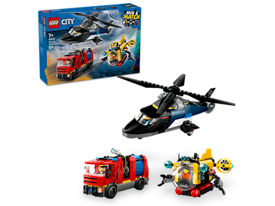Remix – helikopter, brandbil og ubåd - 60462 - LEGO City Great Vehicles