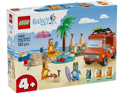 Blueys familie-biltur til stranden - 11202 - LEGO Bluey