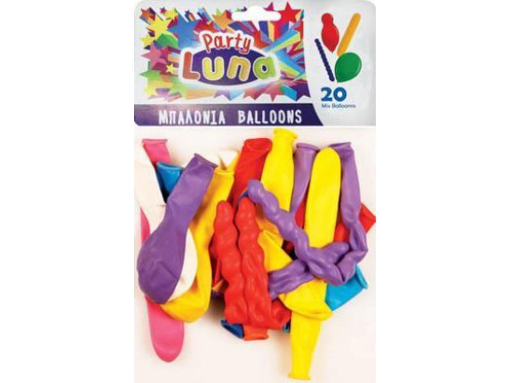 20 x balloner i sjove former - Ø 23 cm - 24 cm