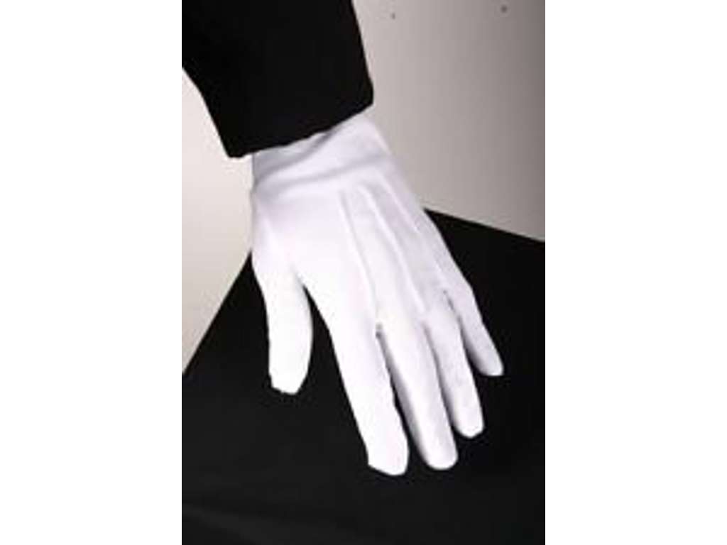 Hvide kostume handsker fra Rubies - Herrestørrelse