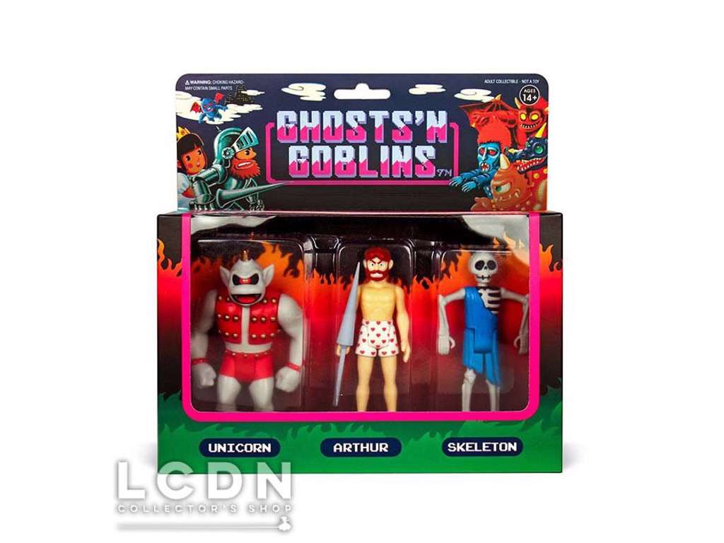 Ghosts'n'Goblins ReAction figure med Unicorn / Arthur / Skeleton på 10 cm