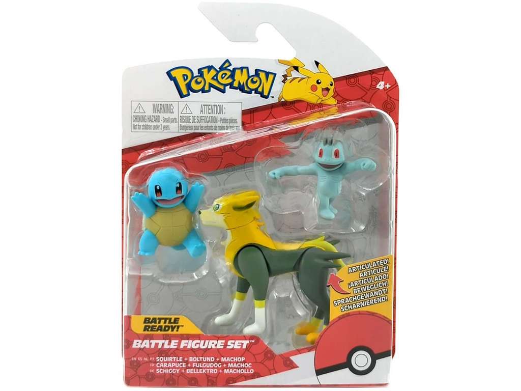 Pokémjon Squirtle, Boltund & Machop battle figur sæt