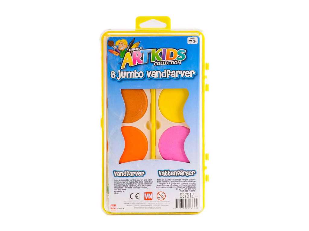 8 jumbo vandfarver fra Artkids