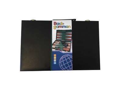 Backgammon i sort kuffert - brætspil