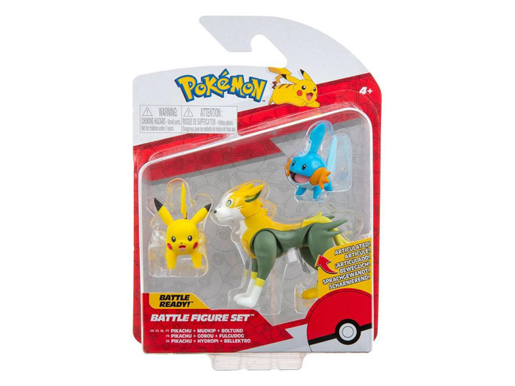Pokémon Battle figur sæt - Pikachu, Mudkip & Boltund