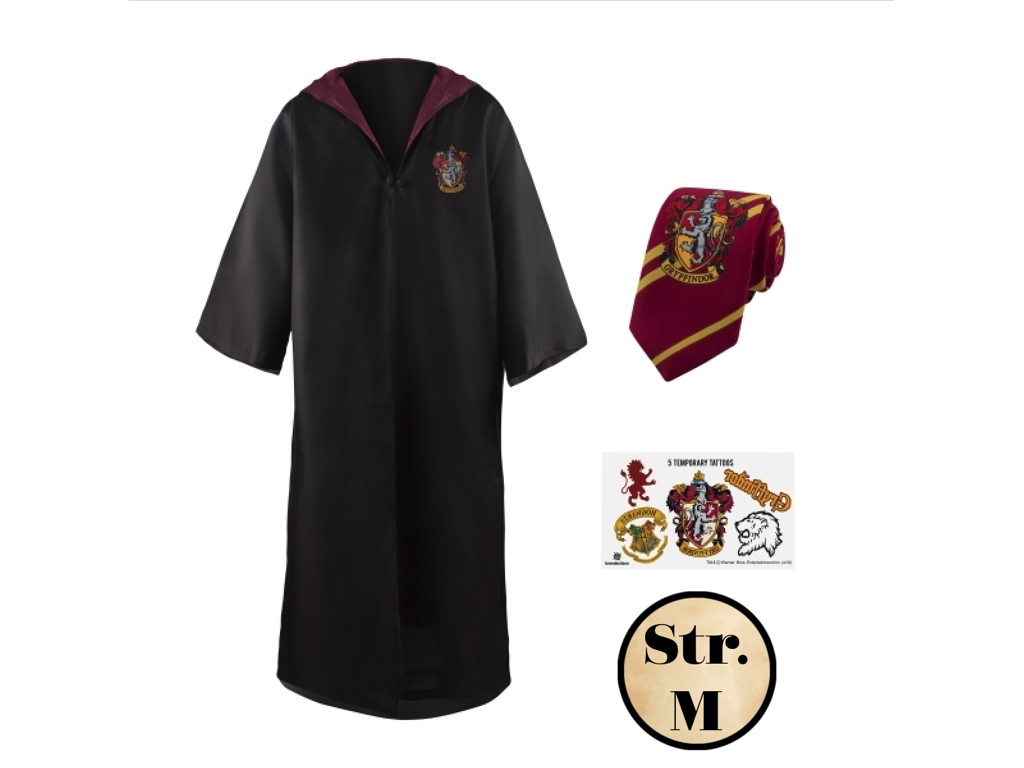 Gryffindor kappe og slips og tatoveringer fra Harry Potter - Medium