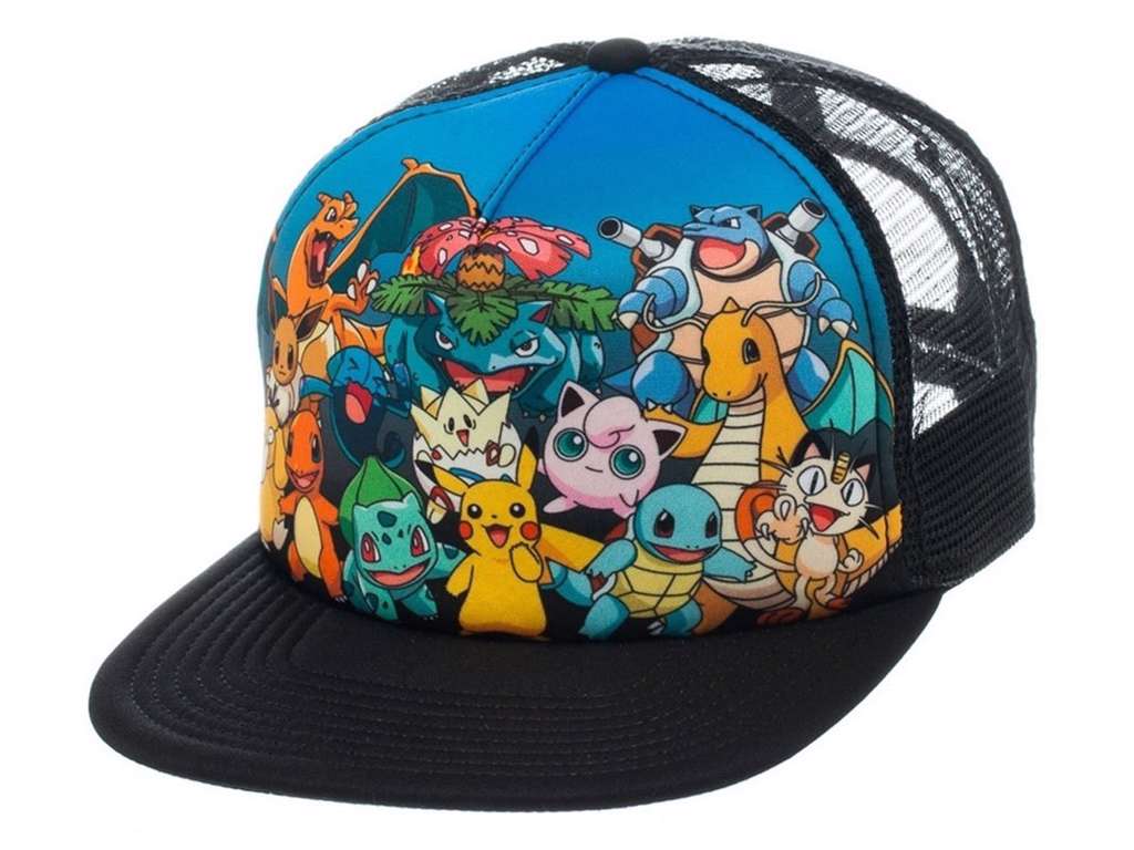 Pokémon snapback kasket med klassiske Pokémons.