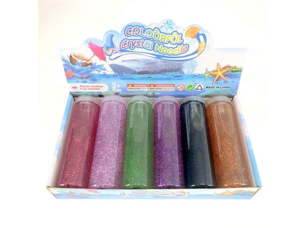 Kæmpe rør med slim - 350 gram - Glitter