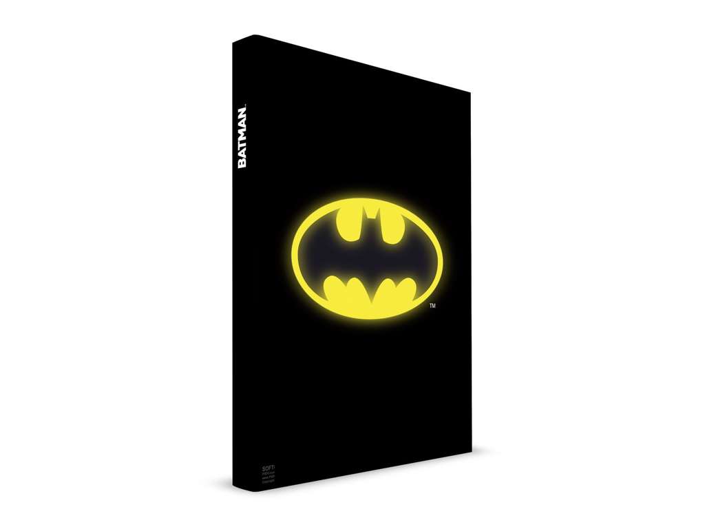 Batman notesbog med lysende bat logo