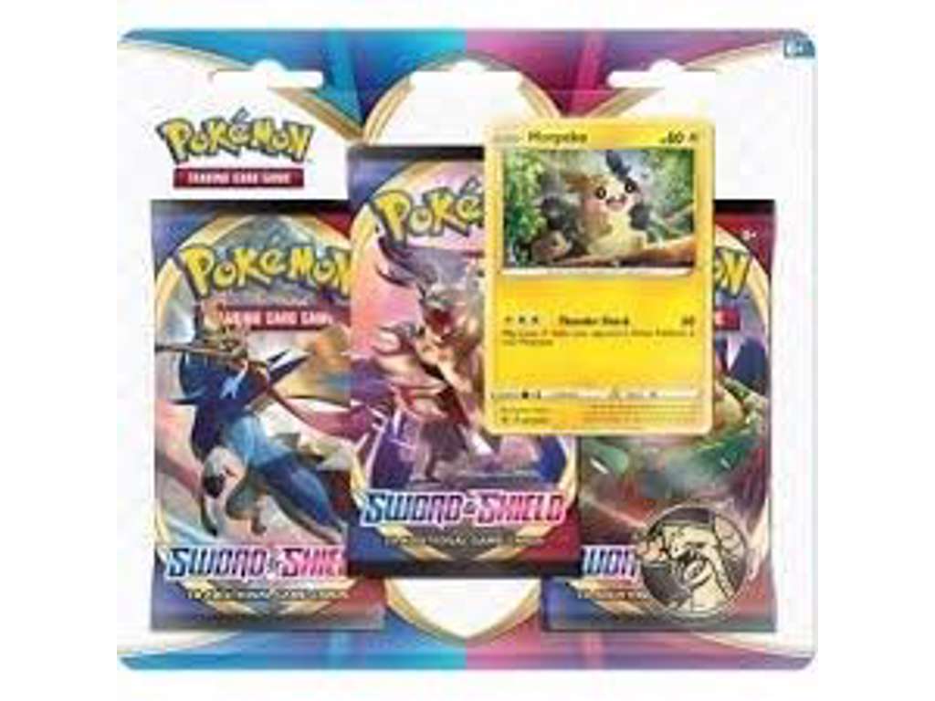 Pokémon Sword & Shield 3 boosterpakker mønt og glimmerkort