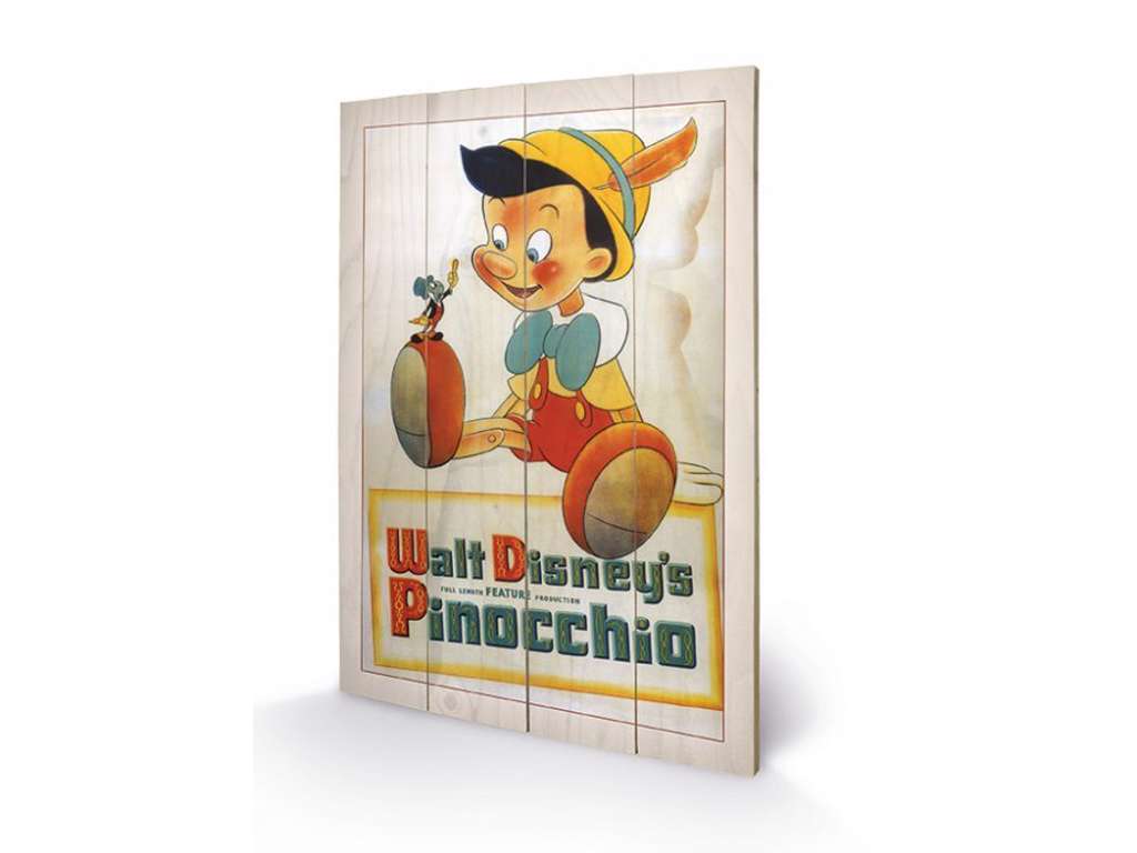 Pinocchio "Conscience" træ plade "plakat" 40x60 cm