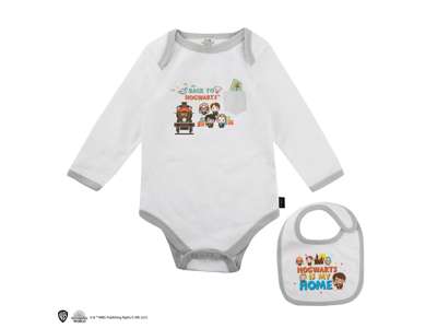 Sæt med Hogwarts bodysuit & savlesmæk  -  langærmet 12-18 måneder - Cinereplicas