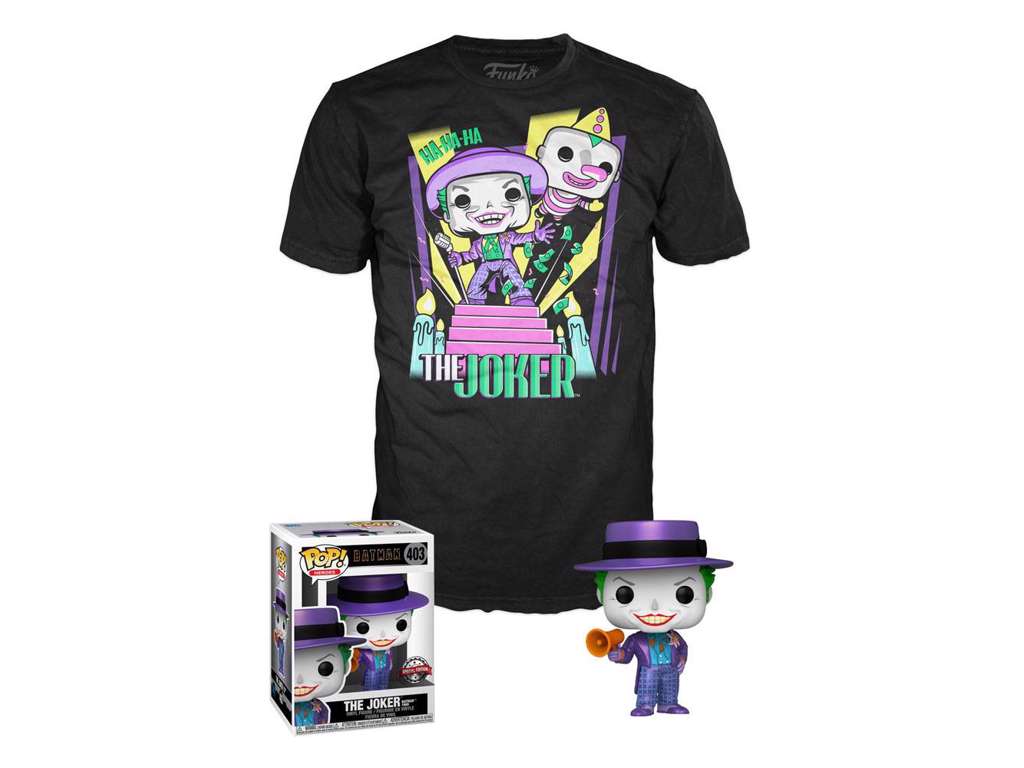 DC Comics POP! & Tee Box Batman 89 Joker with Speaker størrelse XL