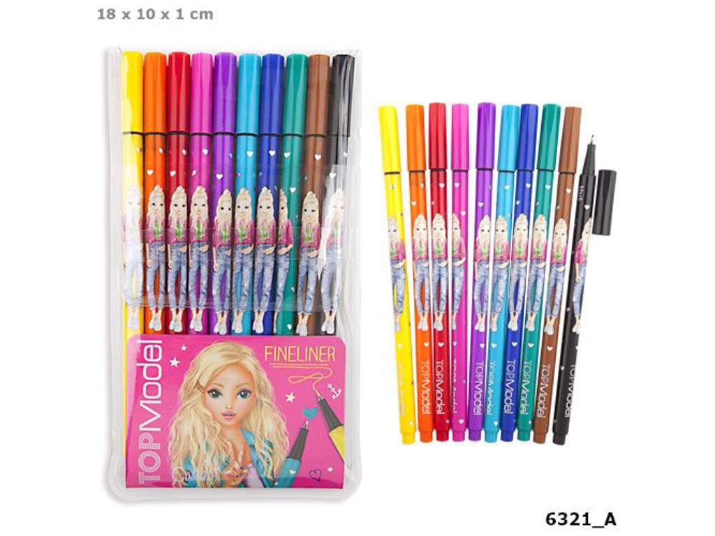 Top Model 10 stk. fineliner tusher 0.4 mm