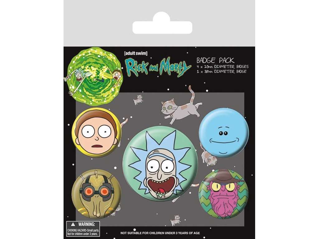 Rick and Morty 5-pak badges Heads