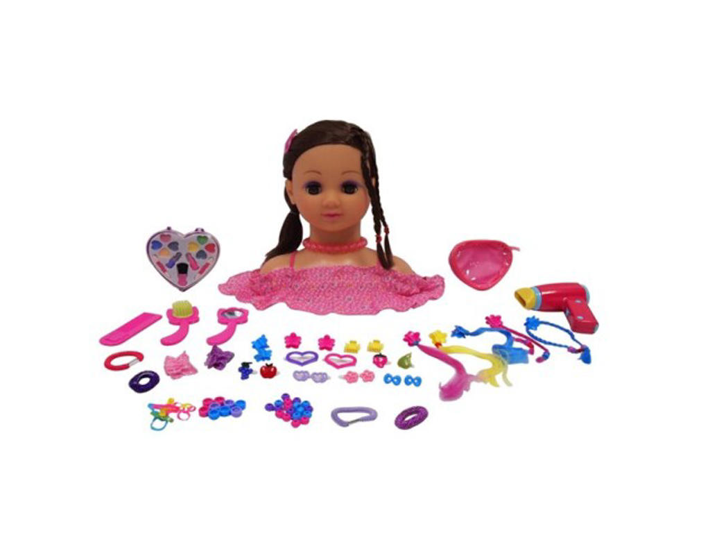 NORA Make-Up dukkehoved - Mørkt hår