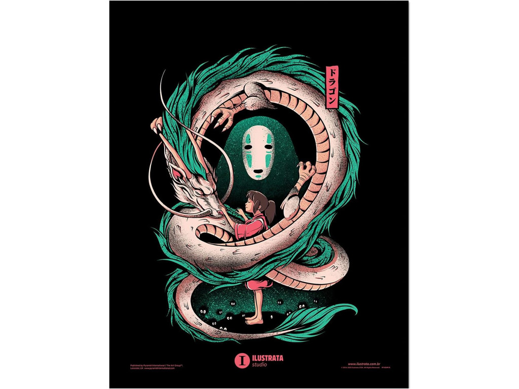 Illustrated The Girl And The Dragon Deep Canvas Printed Art 30x40 cm