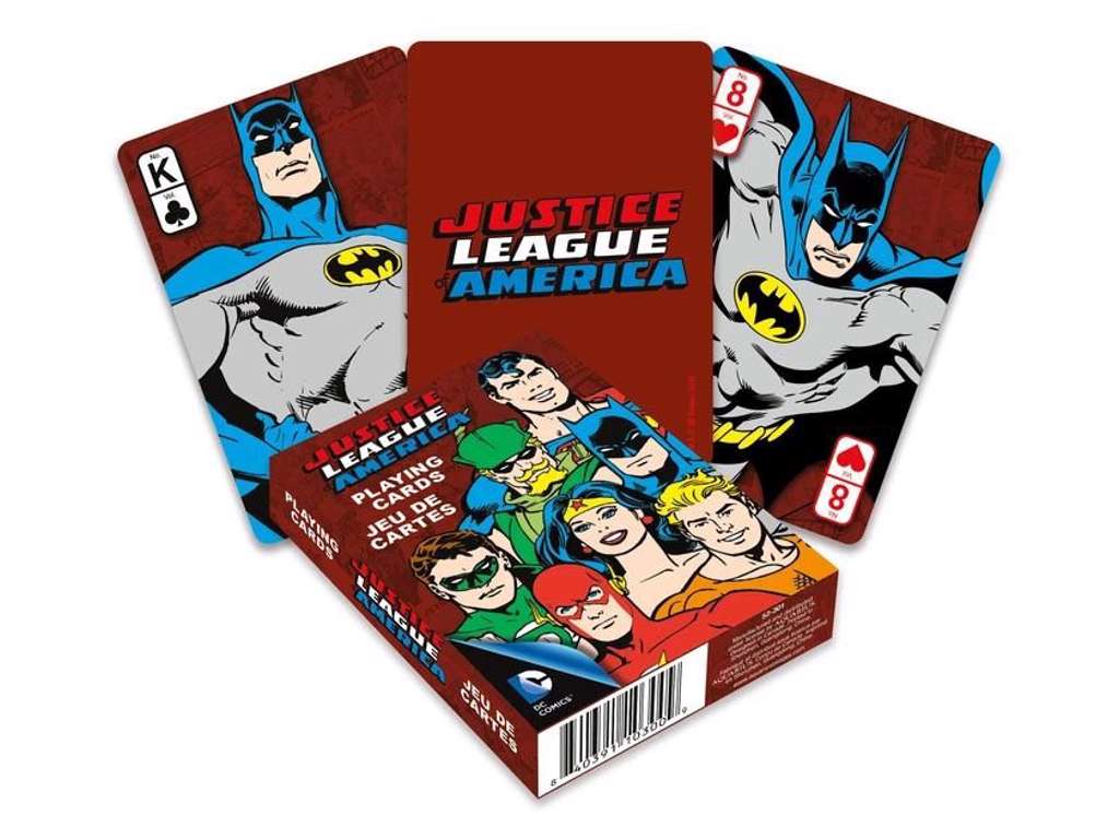 DC Comics spillekort med retro Justice League