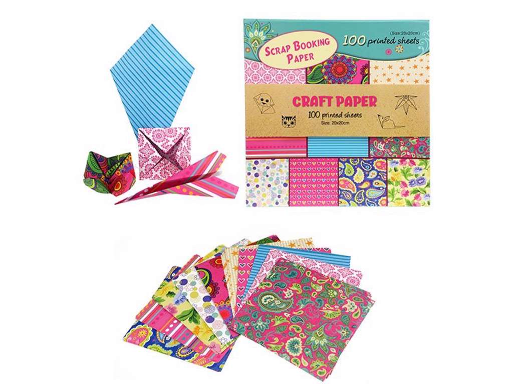 Scrapbog papir 100 ark