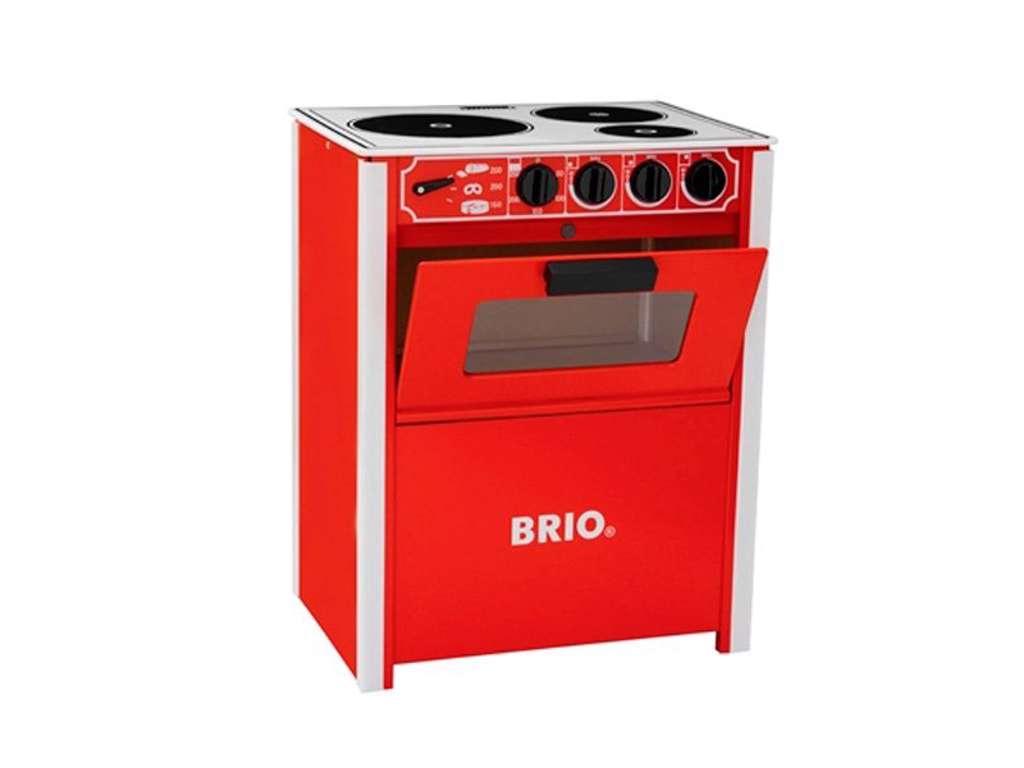 Komfur i rød og hvid fra Brio