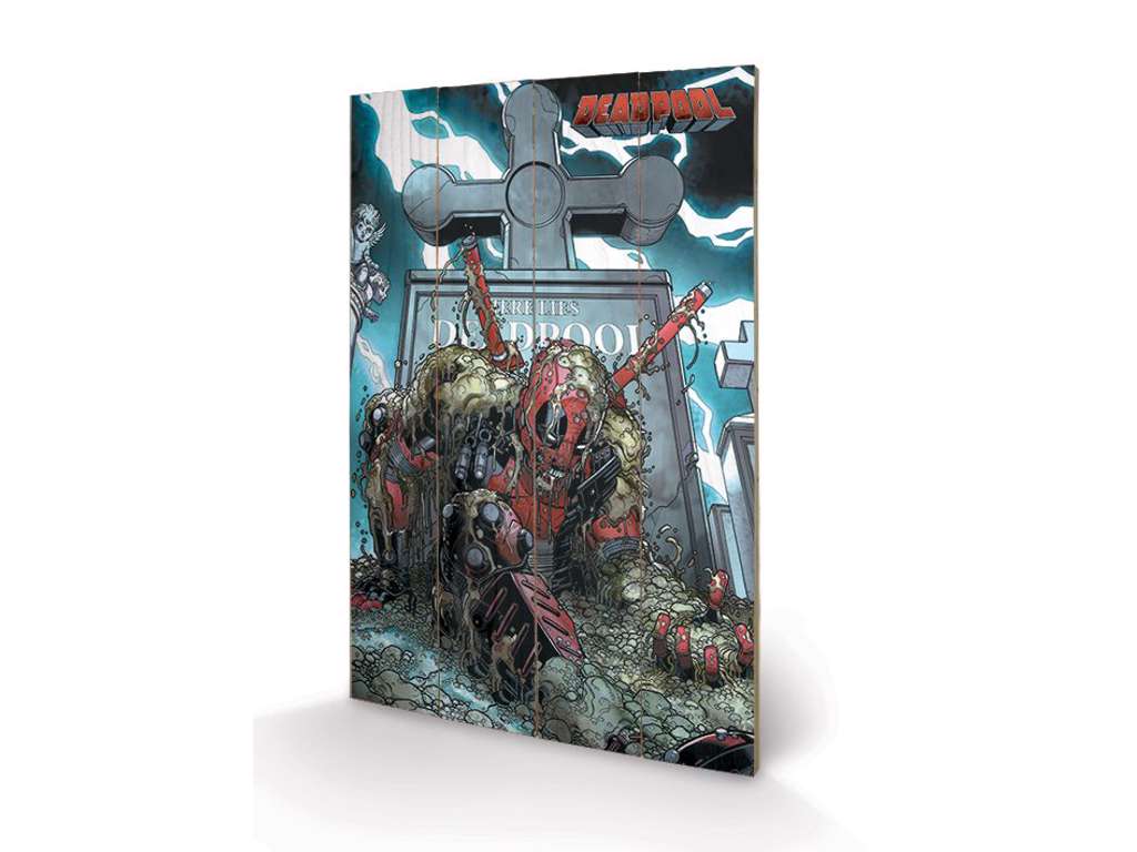 Deadpool "Grave" træ plade "plakat" 40x60cm